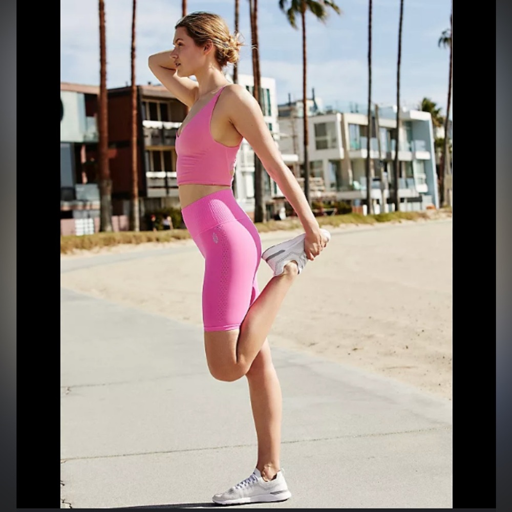 Free People Bright Pink Bike Shorts
